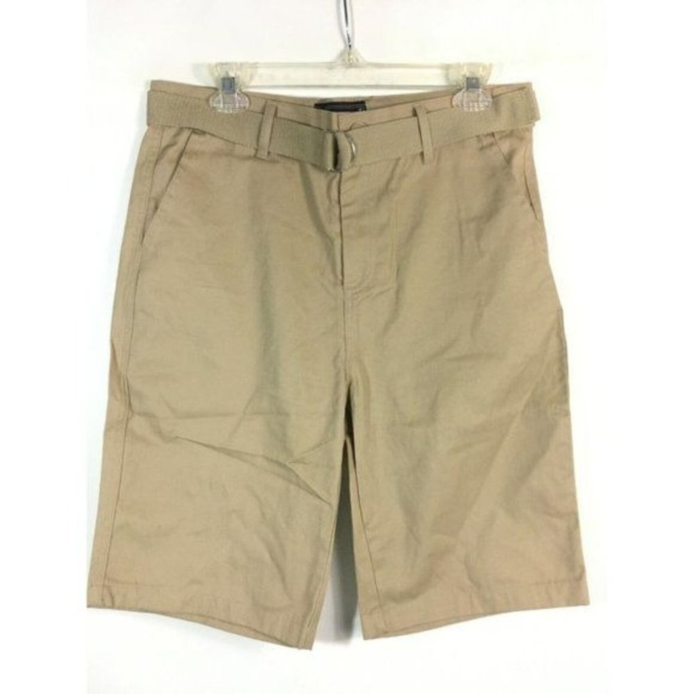 Wicked Stitch Mens Belted Khaki Chino Shorts